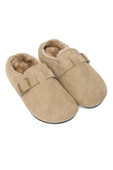 COZY BUCKLE MULE-BEIGE