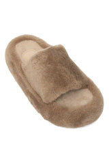 CLOUDSTEP FURRIFIED FUR SLIDE-KHAKI