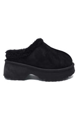 FLEECE LINED MULE-BLACK