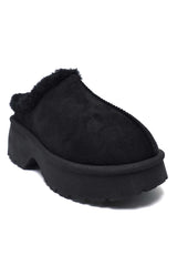 FLEECE LINED MULE-BLACK