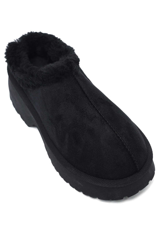FLEECE LINED MULE-BLACK