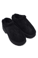 FLEECE LINED MULE-BLACK