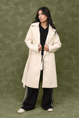 DOUBLE-BREASTED WOOL BLEND OVERCOAT-WHITE
