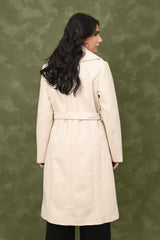 DOUBLE-BREASTED WOOL BLEND OVERCOAT-WHITE