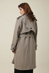 BELTED D-RING COAT-KHAKI
