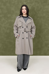BELTED D-RING COAT-KHAKI