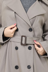 BELTED D-RING COAT-KHAKI