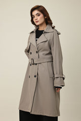 BELTED D-RING COAT-KHAKI