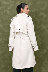 BELTED D-RING COAT-OFFWHITE