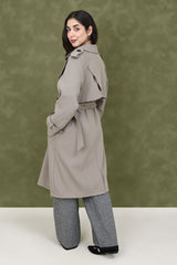 BELTED D-RING COAT-KHAKI