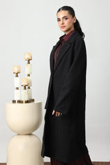 CLASSIC SINGLE-BUTTON LONG COAT-BLACK