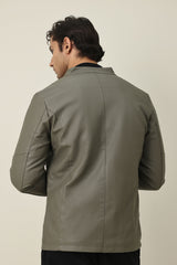 ARMOUR MANDARIN ZIP-UP JACKET-GREY