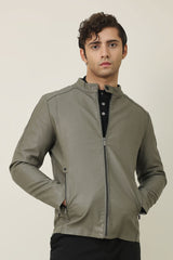 ARMOUR MANDARIN ZIP-UP JACKET-GREY