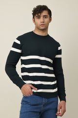 BAYSIDE BAND KNIT SWEATER-NAVY