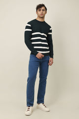 BAYSIDE BAND KNIT SWEATER-NAVY