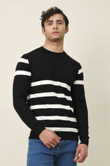 BAYSIDE BAND KNIT SWEATER-BLACK