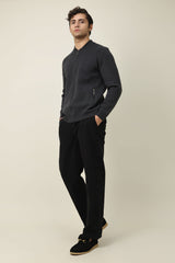 CORELINE ZIP SWEATER-CHARCOAL