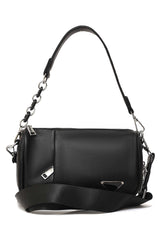 FAUX LEATHER PURSE-BLACK