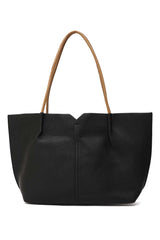 DUAL-TONE TOTE BAG-BLACK