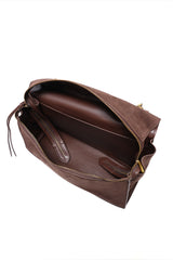 SUEDE HANDBAG - COFFEE