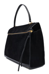 SUEDE HANDBAG - BLACK