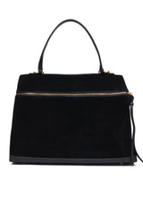 SUEDE HANDBAG - BLACK