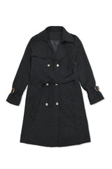 WOVEN DREAM BELTED COAT-BLACK
