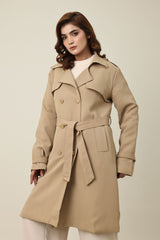 DOUBLE-BREASTED TRENCH COAT-KHAKI