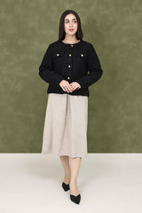 TEXTURED TWEED JACKET-NAVY