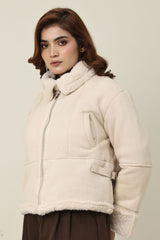 MARBLE EDGE WARM JACKET-BEIGE