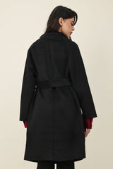 KENSLEY BELTED WOOL COAT-BLACK