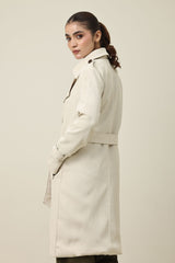 WOVEN DREAM BELTED COAT-BEIGE