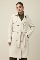 WOVEN DREAM BELTED COAT-BEIGE