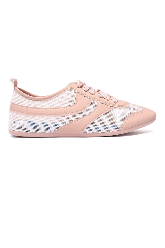 SPORT CHIC MESH LACE-UP RIBBON SNEAKER-PINK