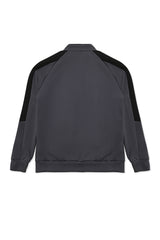 DUAL TONE FLEECE HYBRID JACKET-GRY/BLK