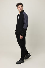 CUFFED FLEECE BOTTOM-BLACK