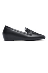 VALENCIA LACE CROSSOVER LOAFER-BLACK