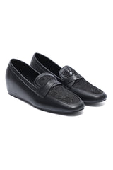 VALENCIA LACE CROSSOVER LOAFER-BLACK
