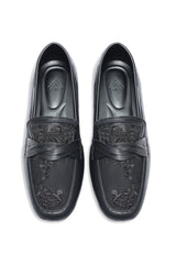 VALENCIA LACE CROSSOVER LOAFER-BLACK