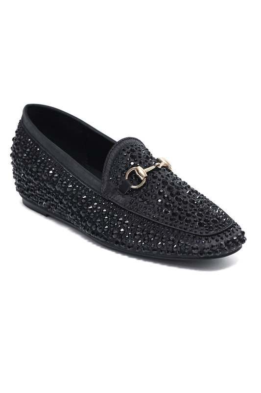 ASTORIA CRYSTAL HORSEBIT LOAFER-BLACK