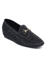 ASTORIA CRYSTAL HORSEBIT LOAFER-BLACK