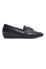 SIENNA WOVEN RING LOAFER-BLACK