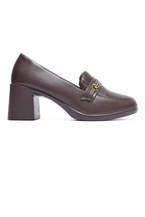 MANHATTAN BLOCK HEEL LOAFER-COFFEE