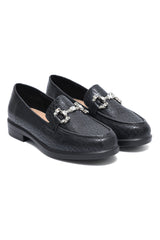 KENSINGTON CROC JEWEL LOAFER-BLACK