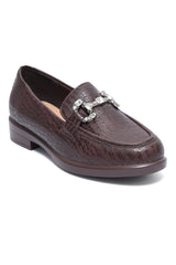KENSINGTON CROC JEWEL LOAFER-COFFEE