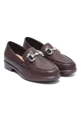 KENSINGTON CROC JEWEL LOAFER-COFFEE