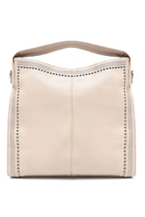 STUDDED SHOULDER BAG-BEIGE