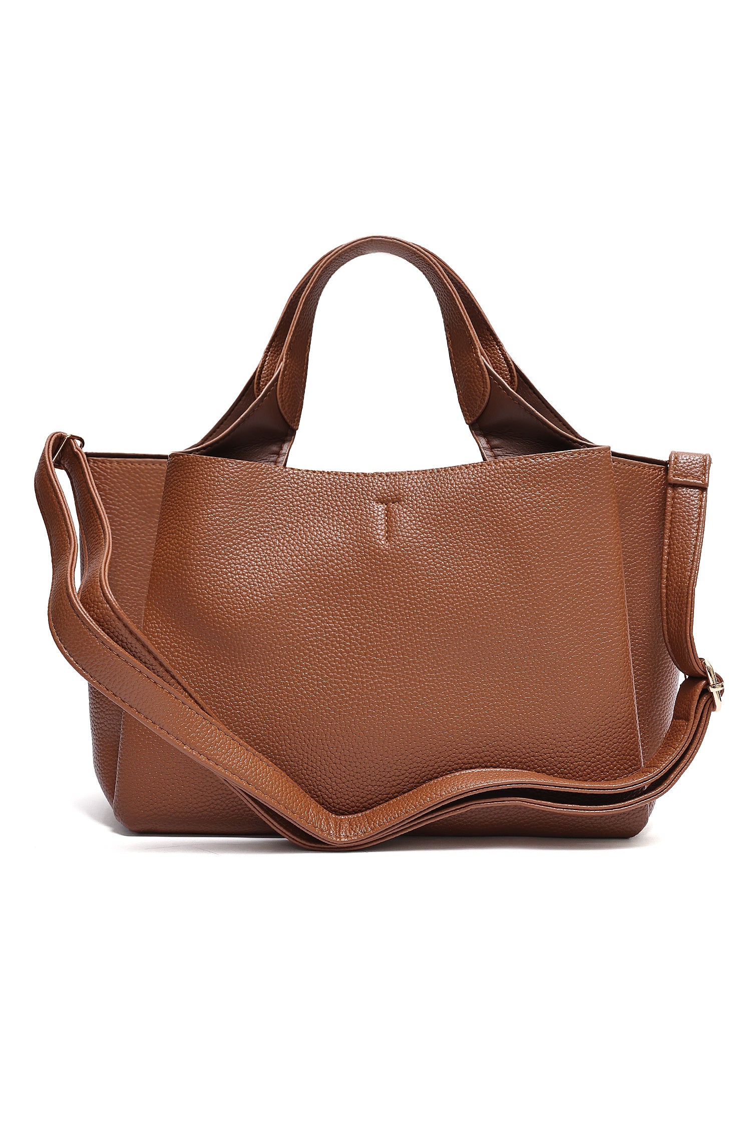 T-CHARM STRUCTURED TOTE BAG-BROWN