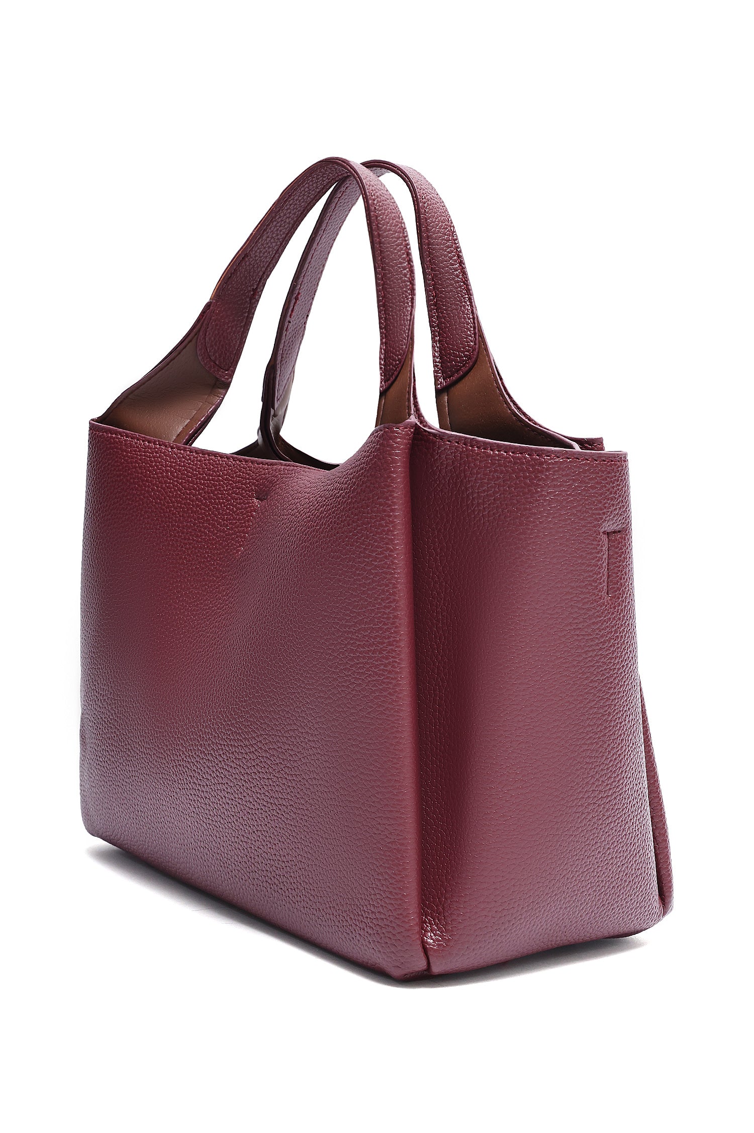 T-CHARM STRUCTURED TOTE BAG-BURGUNDY