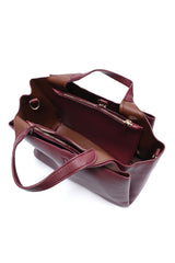 T-CHARM STRUCTURED TOTE BAG-BURGUNDY